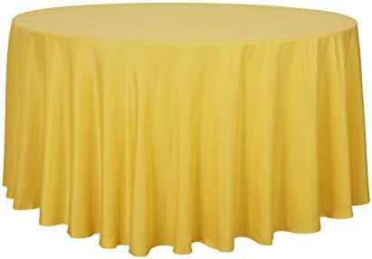 sancua Round Tablecloth, 108 Inch, Yellow by sancua