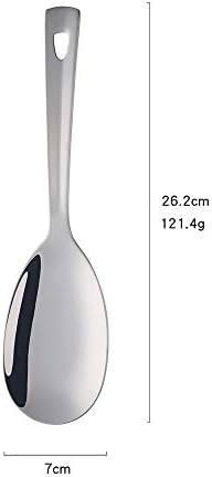 6 Pcs Silver Salad Spoon, Stainless Steel Titanium Plated Salad Servers Set Heavy Duty Mirror Polished Modern Spoons for Home, Kitchen and Restaurant(10.3 inches/26.2cm) - Image 2