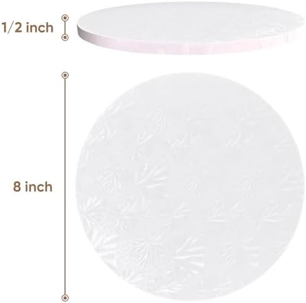 Cakebon Cake Boards 8" White Round Cake Drums 1/2" Thick Smooth Edge 3Pack | Base para Pastel, Round Cake Board 8 Inch, Cake Rounds, 8 Inch Cake Drum, Baking Supplies, Cake Decorating, White Cake Base - Image 2