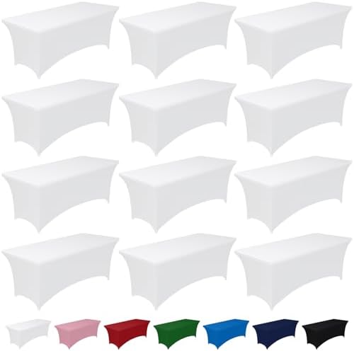Pureegg Spandex Tablecloth 6ft 12 Pack White by Pureegg