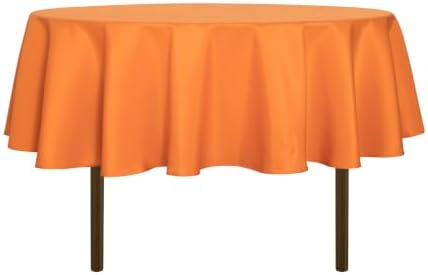 sancua Round Tablecloth 70 Inch Fits 20-58 Inch Tables, Orange by sancua
