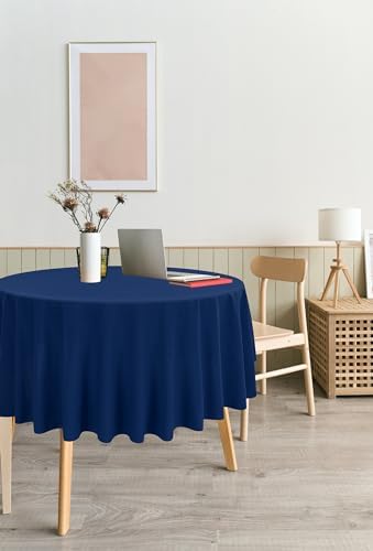 12 Pack Navy Blue Round Tablecloths, 90 Inch Polyester Table Cloth - Image 7