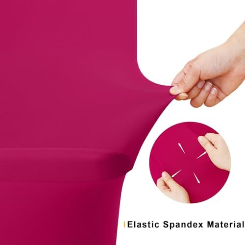 Smiry 2 Pack Spandex Table Cloth 5FT, Elastic Fitted Fuchsia Tablecloth - Image 4