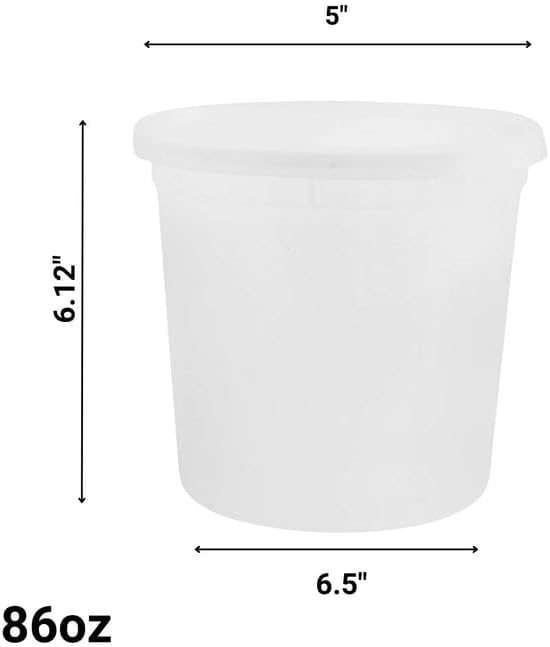 Heavyweight - 86oz - Clear Disposable Round Food Storage Deli Containers with Lids To-Go, Microwavable, Leak Proof, BPA-free : Set of 20 - Image 2