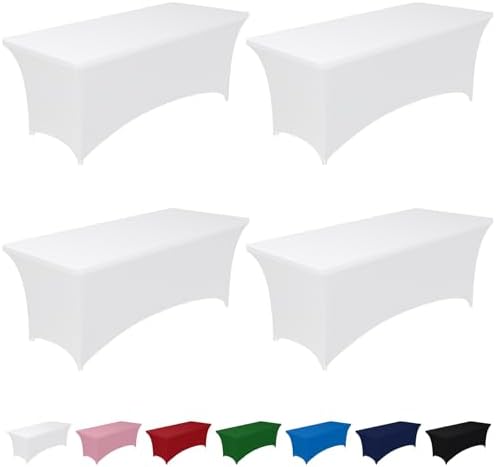 Pureegg Spandex Tablecloth 6ft 4 Pack White by Pureegg