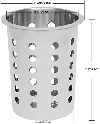 Commercial Utensil Holder, 6 Holes Flatware Cylinder Holder Stainless Steel Utensil Storage Caddy Drying Rack Countertop Silverware Organizer for Restaurants, Catering (6 Holes) - Image 7