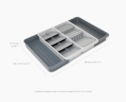 Joseph Joseph DrawerStore Expanding Tiered Flatware Cutlery Tray with Knife Organizer, Expandable In-Drawer Space-Saving Kitchen Storage, Recycled Plastic - Image 4