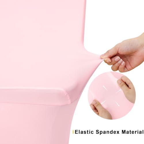 Smiry 2 Pack Spandex Table Cloth 8FT, Elastic Fitted Pink Tablecloth - Image 5