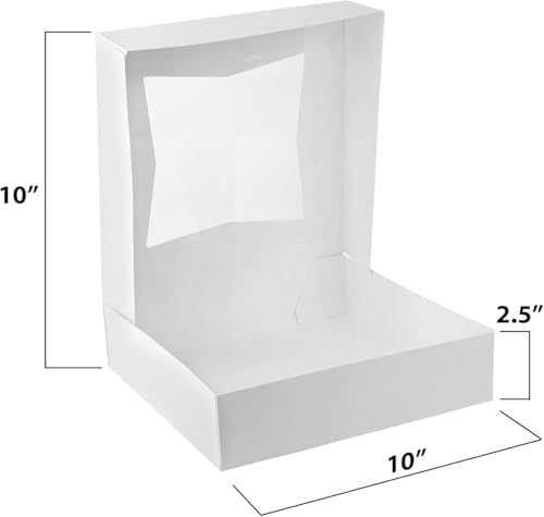 MT Products White Chocolate Covered Strawberry Boxes 10" x 10" x 2.5" - Pastry Bakery Boxes (Pack of 200) - Made in the USA - Image 2