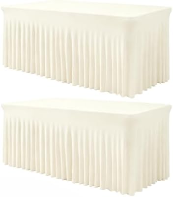 BDDC One-Piece Spandex Table Cloth Skirt for 4FT Rectangle Tables by BDDC