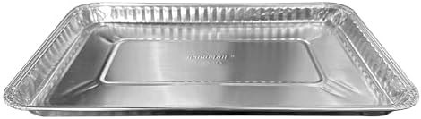 PACTOGO 11" x 7" x 0.75" Oblong Disposable Aluminum Foil Danish Cake Pans - Shallow Baking Sheets Ideal for Sweets, Cakes, Cookies (Pack of 25) - Image 4