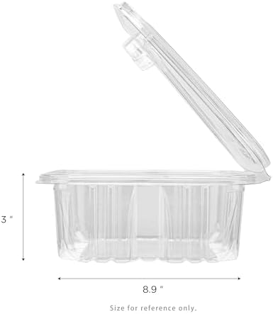 Karat 64oz PET Tamper Resistant Hinged Deli Container [150 ct] - Plastic Clamshell Food Containers, Easy Open Pull-Tab for Restaurants & Takeout - Image 5