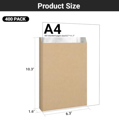 EUSOAR Foil Sandwich Bags, 400 Pcs 6.3"x10.3"x1.6" Brown Disposable Food Storage Hot Dog Wrappers Bag, Hot Sandwich Wrapping Buger Sack Serving Bag Burger BBQ Take-out Bags Grease Kitchen Bags - Image 2