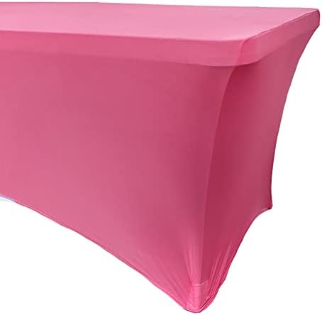 YOUR CHAIR COVERS - 8ft Fuchsia Rectangular Spandex Table Covers Fitted Tablecloth Wedding Event Patio Decorations Elastic Fabric Stretch for Folding Table - Image 7