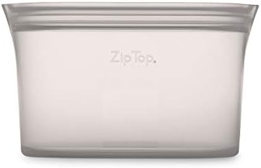 Zip Top Reusable Food Storage Bags | Medium Dish [Gray] | Silicone Meal Prep Container | Microwave, Dishwasher and Freezer Safe | Made in the USA - Image 2