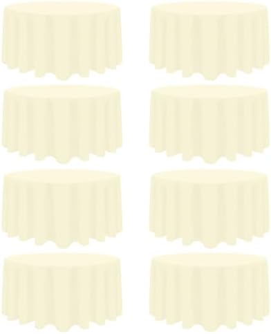 8 Packs 120 Inch Beige Round Tablecloth by Heneger