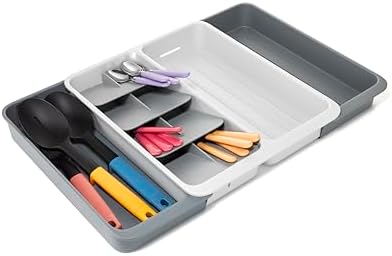 Joseph Joseph DrawerStore Expanding Tiered Flatware Cutlery, Utensil, and Gadget Tray, Expandable In-Drawer Kitchen Space-Saving Organizer, Recycled Plastic by Unknown