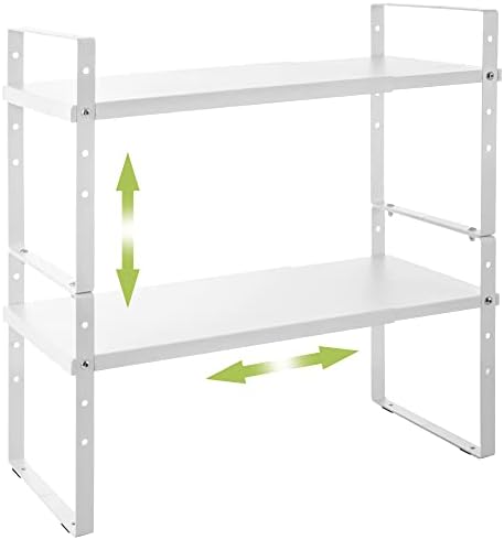 Across-Star Expandable Cabinet Shelf Organizer Rack, Stackable Kitchen Counter Storage Shelves Stand, Adjustable Height Pantry Shelf Spice Rack by Acorss-Star