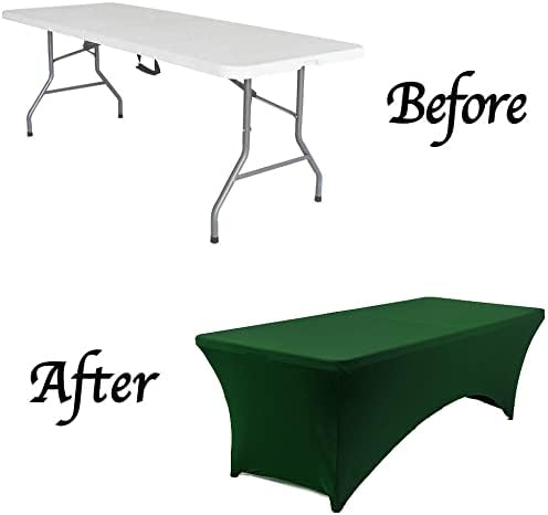 MDS® Pack of 15 Spandex Tablecloth 4FT Tight Fitted Stretch Table Cover – Washable Wrinkle-Free Reusable Elastic Patio Tablecloth for Wedding, Party, Banquet, Trade Show, Event Décor - Green - Image 5