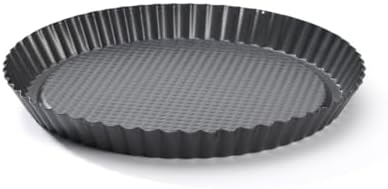 DE BUYER Round Fluted Fruit Tart Mould, Steel Silver, 29.21 x 27 x 0.41 cm by deBuyer