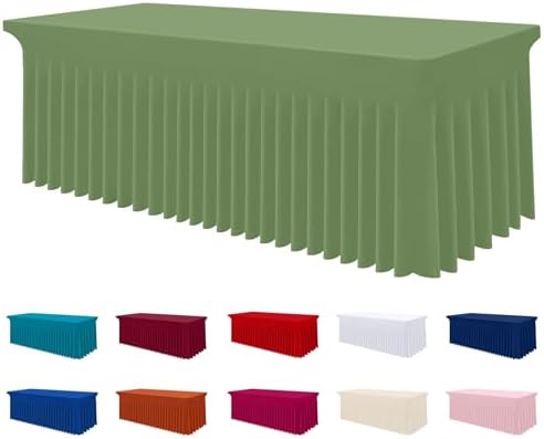 Smiry Spandex Elastic Fitted Table Cloth Skirt for 4FT Rectangle Table by Smiry