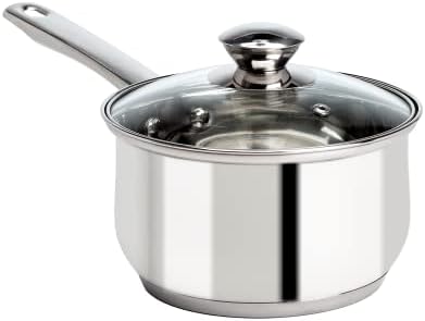 Ecolution Stainless Steel Sauce Pan, Encapsulated Induction Ready Cooking Pot with Glass Lid, Oven Safe, Dishwasher Safe Soup Pot, 2-Quart by Ecolution