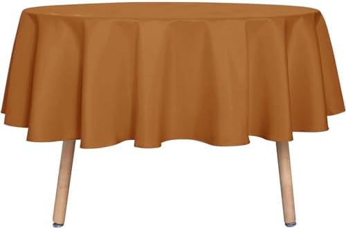 sancua Round Tablecloth 70 Inch Fits 20-58 Inch Tables, Light Brown by sancua