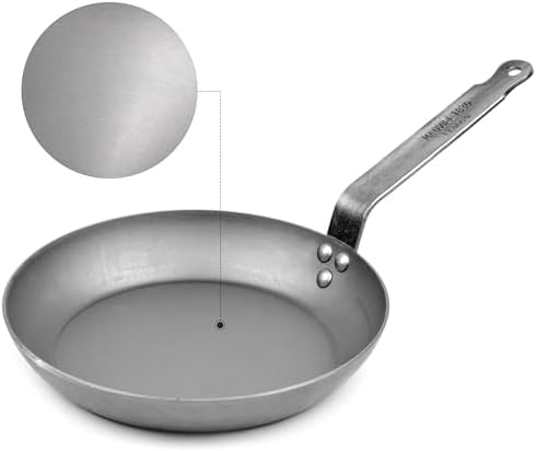 Mauviel M'Steel Black Carbon Natural Nonstick Frying Pan With Iron Handle, 9.4-in, Suitable For All Cooking Surfaces by Mauviel