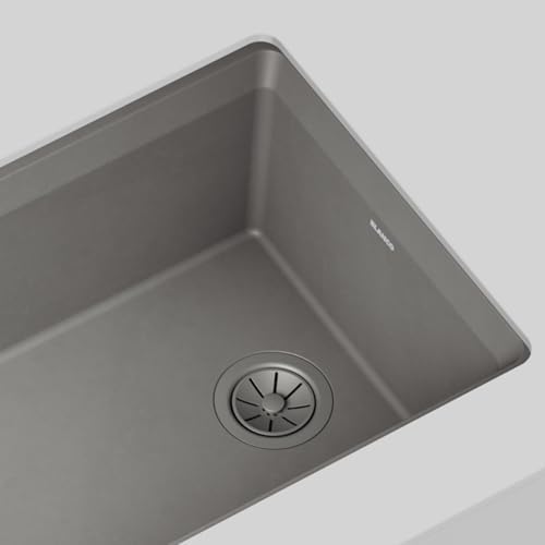 BLANCO Essential Kitchen Sink Basket Strainer - 3.5" Sink Drain Strainer with Turn-to-Close Design, Color-Coordinated for BLANCO SILGRANIT Sinks, Volcano Gray - Image 2