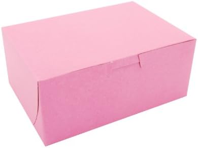 Southern Champion Tray 0813 Pink Paperboard Non-Window Lock-Corner Bakery Box, 7" Length x 5" Width x 3" Height (Case of 250) by SouthernChampionTray