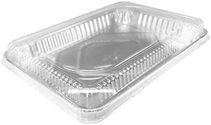 KitchenDance Disposable Silver 13" x 9" x 2" Aluminum Cake pans with Lids - 80 Ounces Rectangular Baking Pan Perfect for Cakes, Casseroles - Non Stick Pan for Baking, Storing, Preparing Food, 12 sets by KitchenDance