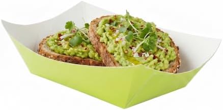 Restaurantware-Bio Tek 1 Pound Food Trays, 50 Disposable Paper Food Trays - Heavy-Duty, Greaseproof, Green Paper Food Boats, For Snacks, Appetizers, Or Treats, Use At Parties Or Carnivals - Image 6