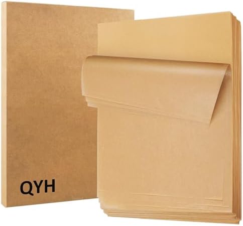 QYH 300 Pcs Parchment Paper Sheets for Baking, 8x12 Inches Baking Paper | Unbleached Precut Parchment Paper for Baking Cookies, Frying, Air Fryer, Cooking, Grilling Rack, Oven by QYH