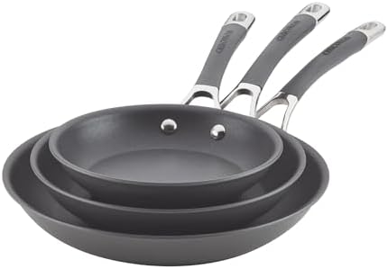Circulon Radiance Hard Anodized Nonstick Frying Pan Set, 3-Piece, Gray by Circulon