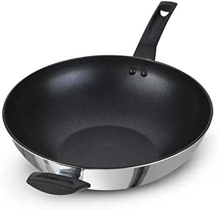 Prestige 9 x Tougher Stainless Steel Stir Frypan, 30cm, Silver by Prestige