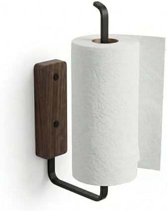 Paper Towel Holder - Self-Adhesive or Drilling,Under Cabinet Paper Towel Holder for Kitchen, Paper Towel Roll Rack for Bathroom Towel Wall Mounted Matte Black, SUS304 Stainless Steel (1, Black) - Image 3