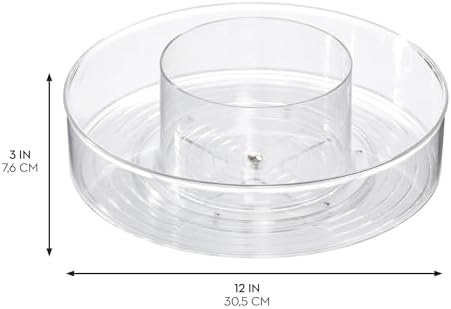 iDesign 12-inch Divided Lazy Susan - Set of 4 - Clear - Image 3