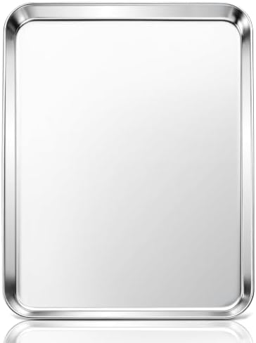 Stainless Steel Baking Sheet, 17.5" x 13" Cookie Sheet, 1-Pack | Large Half Sheet Pan for Baking Roasting Cooking, Heavy Duty & Non-Toxic, Easy Clean & Dishwasher Safe by Unknown