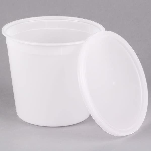 168 oz & 5.25 Qt. Translucent Round Deli Container with Lids, A Perfect For Meal Prep Soup, Ice Cream, Freezer, Dishwasher And Microwave Safe: 50 Sets - Image 3