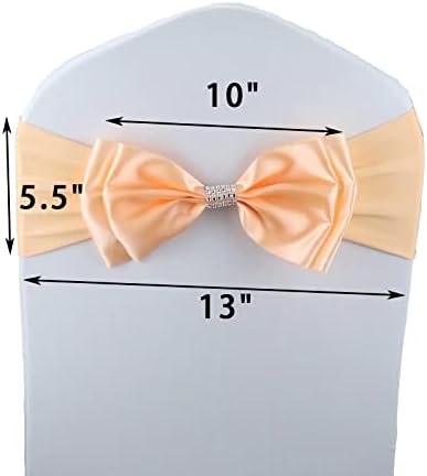 12 PCS Double Bows Stretch Chair Sashes, for Wedding Party Chair Cover Decoration, Spandex Stretch Chairs Bands (Pack of 12 Pink) - Image 6