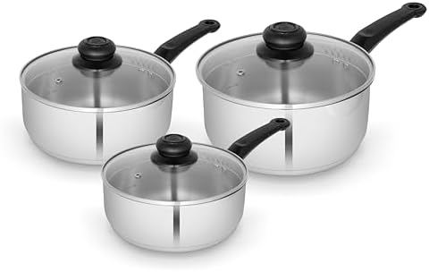 3 Piece Saucepan Set Stainless Steel by Swan