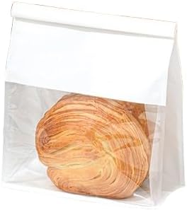Paper Bakery Bags with Window, Kraft and White, Roll Top Closure, Food Storage for Bread Cookies Snacks (50, White, Large) by Unknown
