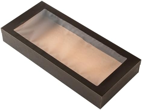 Restaurantware-Cater Tek 22.2 x 10 x 3.2 Inch Baked Goods Boxes, 100 Greaseproof Pastry Boxes - Window Lids, Insert Tab Lock, Black Paper Catering Box, Easy Assembly, For Charcuterie Or Cupcakes by Restaurantware