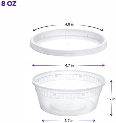 Pantry Value [Case of 240 8 oz. Plastic Food Storage Deli Containers with Lids, Disposable Soup Containers With Lids - Perfect for Storing Soups, Sauces, and Snacks - Image 2