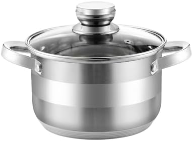 Stainless Steel Cooking Pot with Glass Lid Set of 3, Stock Pots with Measuring Scale, Cookware Pots, Stockpot Set, Casseroles, Induction Pot, 6.86 Qt, 8.66 Qt, 10.6 Qt - Image 4