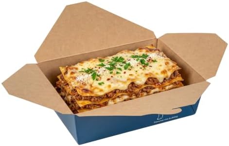 Restaurantware 71 oz Paper Rectangle 3 Bio Box Take Out Container, 50 Ct by Restaurantware
