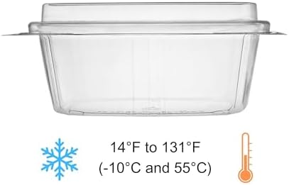 12oz Tall Dome RPET Clear Hinged Lid Deli Container- 200Pcs - Image 3
