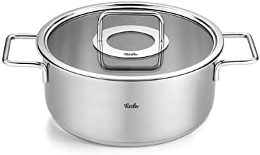 Fissler Pure Collection/Stainless Steel Casserole Pot 24cm / 3.9 Litre, Glass Lid, Inner Scale - Induction by Fissler