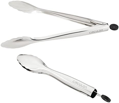 Circulon Tools and Gadgets Stainless Steel Kitchen/Locking Cooking Tongs Set, 9.5 Inch and 12 Inch by Circulon