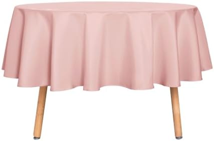 sancua Round Tablecloth 70 Inch Fits 20-58 Inch Tables, Blush by sancua